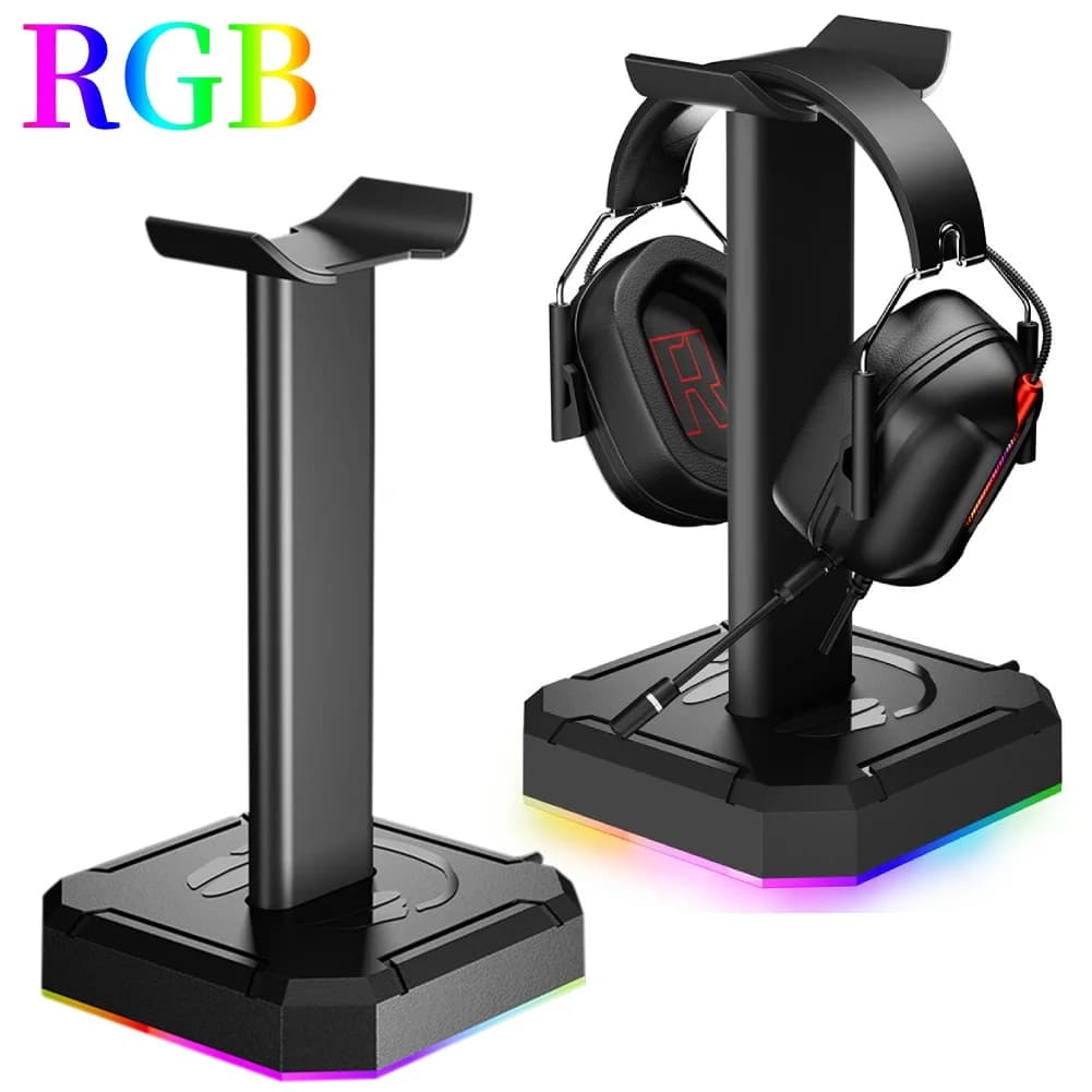 Supporto universale per cuffie Aluminuim RGB supporto per la testa dell'auricolare supporto flessibile per poggiatesta moda gancio per cuffie telefoni cellulari