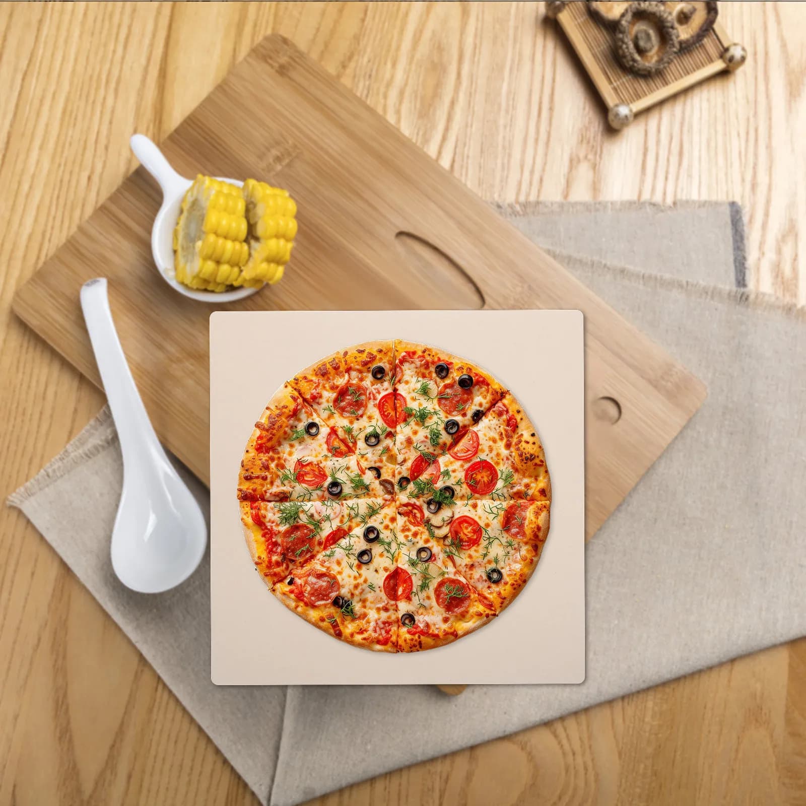 Large Square Pizza Stone for Oven Baking Heavy Duty Cooking Stone Perfect for Homemade Pizza Bread Bbq Parties Crisp Crust Even