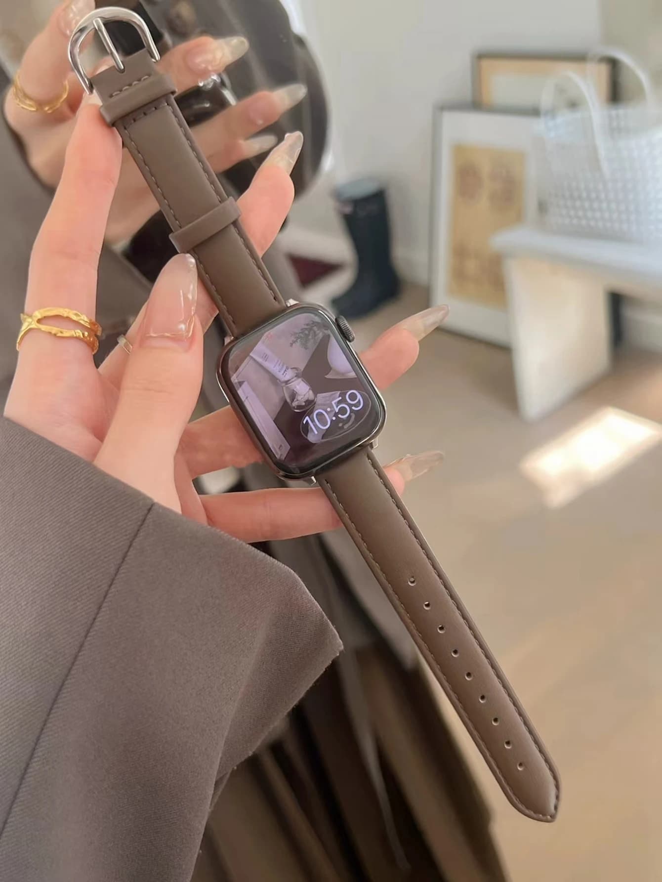Fancy Stylish Leather loop for Apple Watch Band For Women Correa for iwatch strap