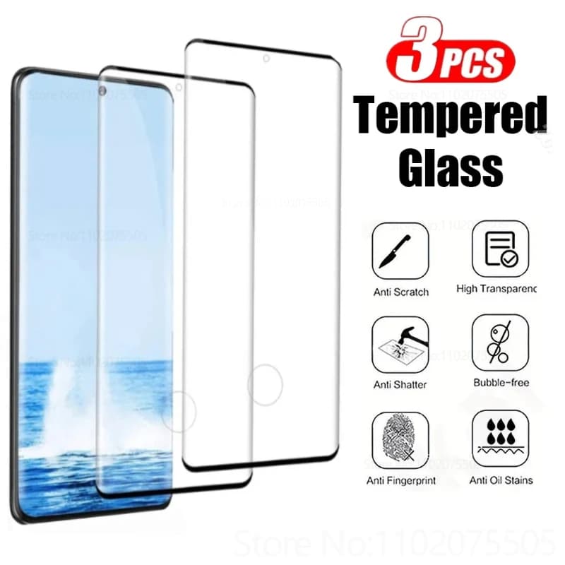 3 pezzi protezione schermo in vetro temperato curvo per Samsung Galaxy S22 S1 S23 S24 Plus Ultra S21 FE Nota 9 10 20 S10 S9 Plus vetro