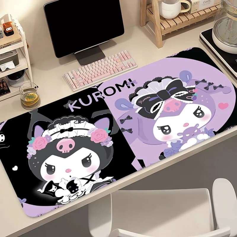 Tappetino per mouse XXL Kuromi, grande, per PC, computer, gamer, accessori da gioco kawaii, stile cartone animato, tappetino per tastiera, tappetino da scrivania, tappetino da tavolo.