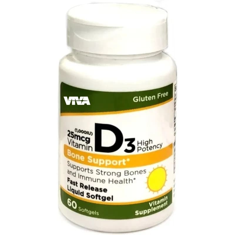 Integratore di vitamina D3-60 capsule molli Supporto per la salute del sistema immunitario