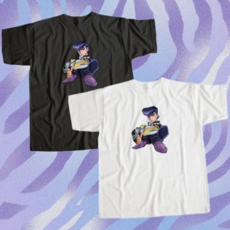 Cotton T-Shirt for Steel Ball Run Josuke Higashikata Anime Printing Summer comfortable Children Sleeve Top Children's Clothing