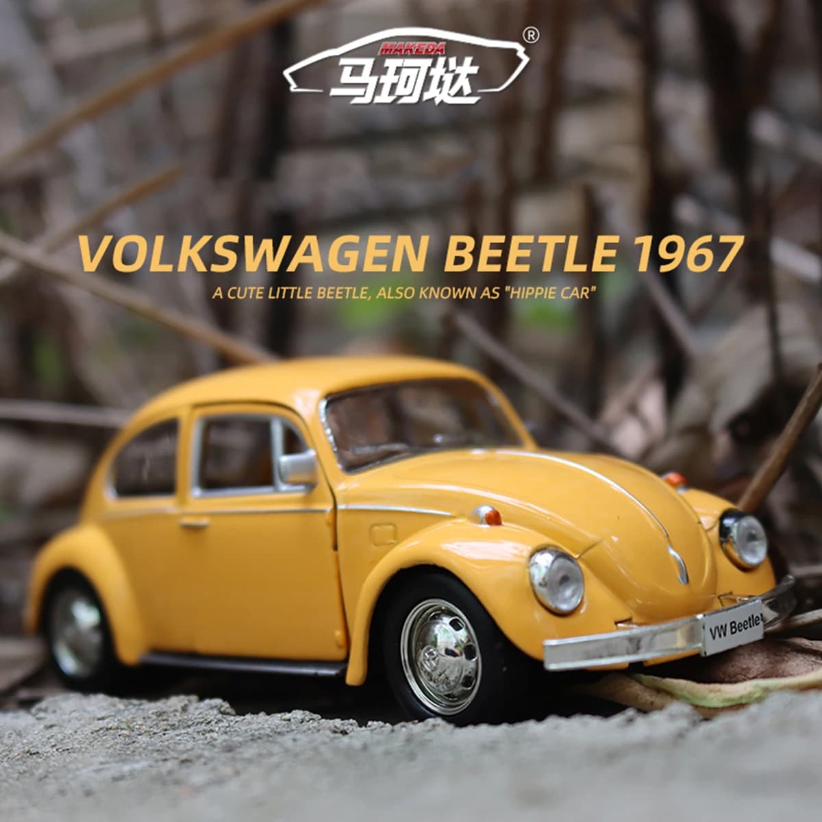 Modellino Auto in Scala 1/36, Replica in Metallo della Beatle del 1967, Giocattolo in Lega Classico, Auto in Miniatura da Collezione