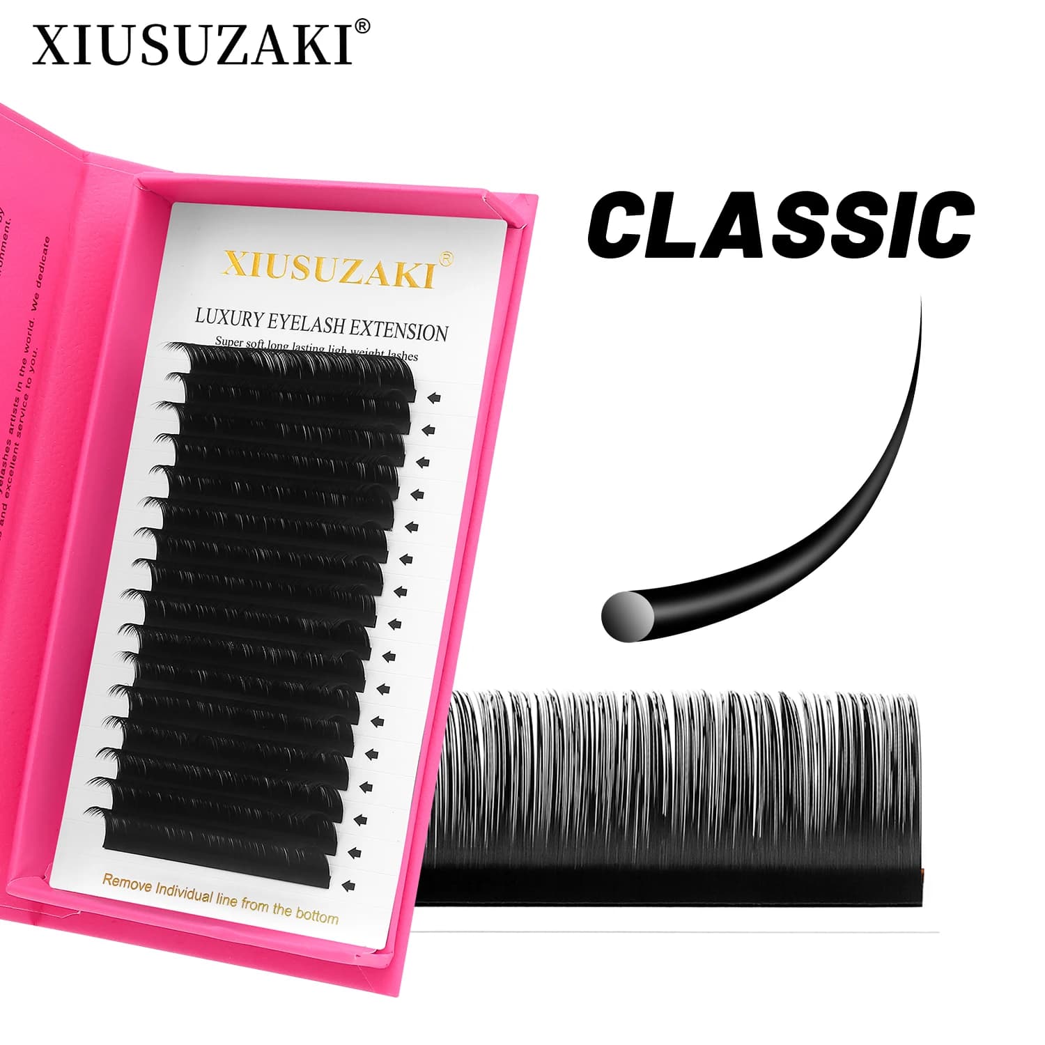 XIUSUZAKI Classic Individual Eyelashes Extensions Soft Matte Black Classic Premade Volume Lashes Extensions Wholesale Supplier