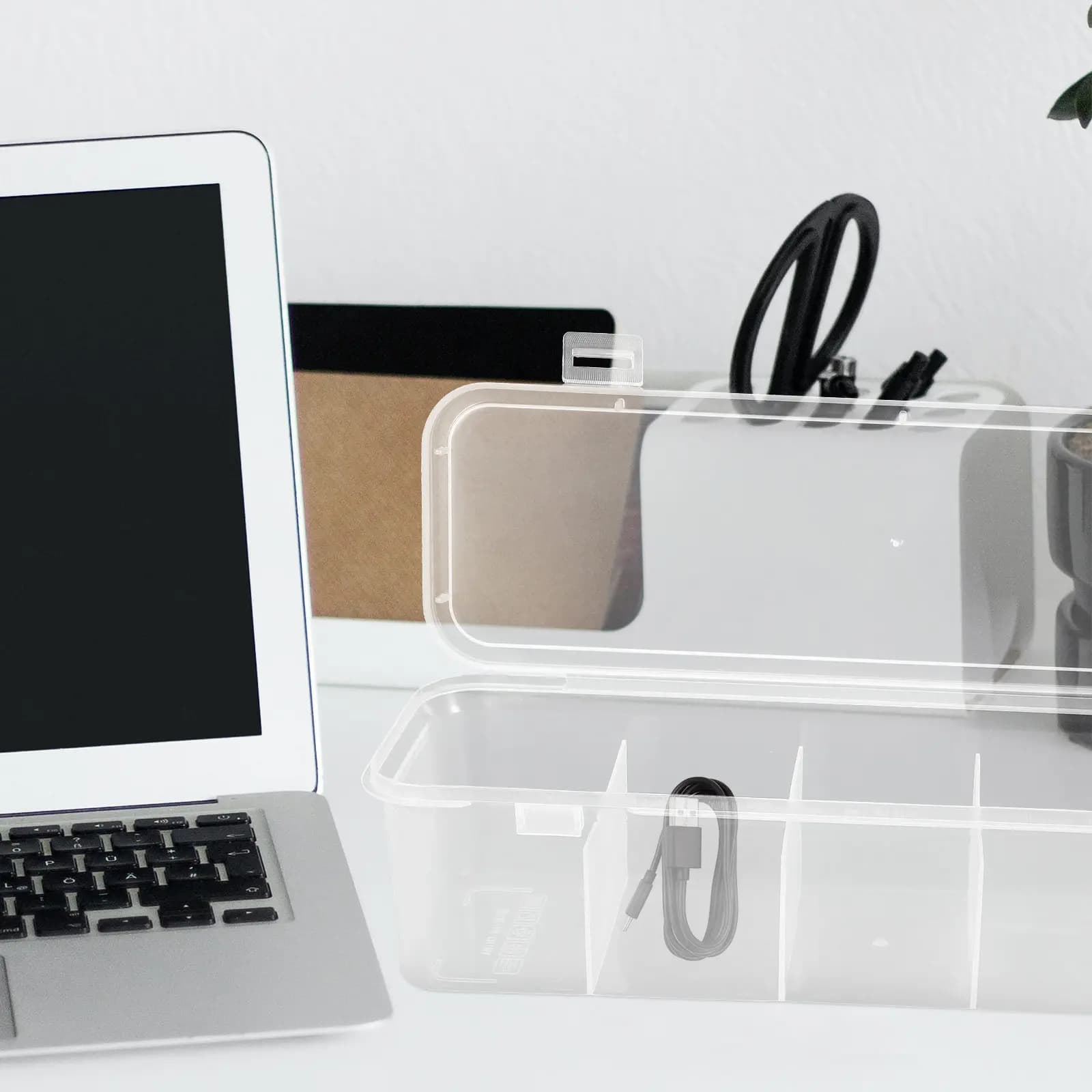 Set di 3 Organizzatori per Accessori Capelli, Scatola Multi-Scomparto per Elastici, Fermagli e Cavi, Elegante Portaoggetti per Viaggi e Casa