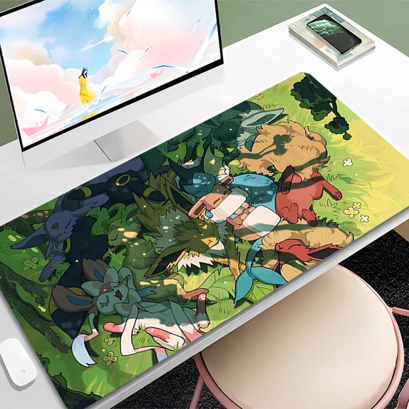 Tappetino per Mouse Grande Anime Gamer Computer Pokemon Pikachu Accessori Gaming Tappetino per Tastiera Varmilo Tappetini per Mouse