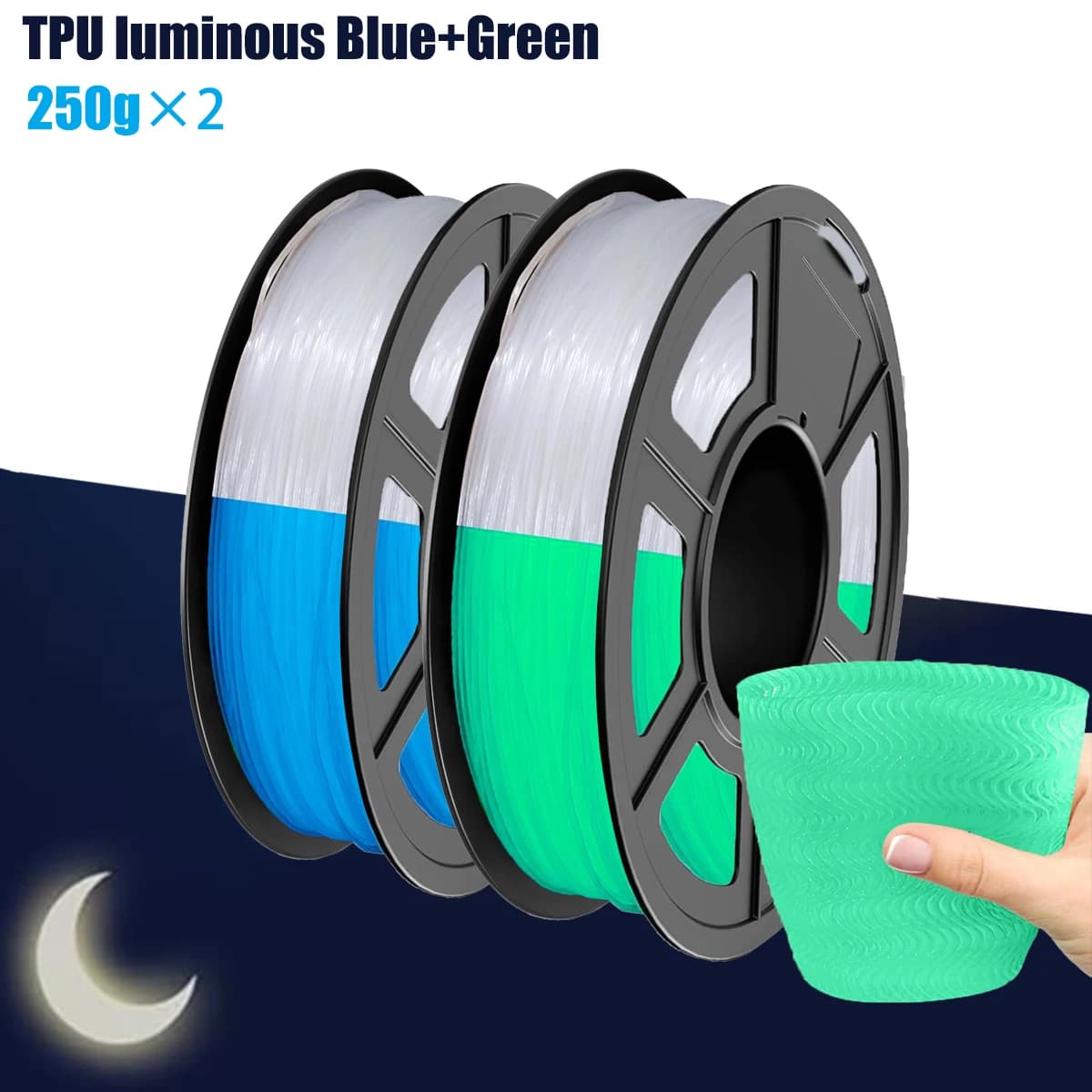 1.75 mm high speed, soft filament for 3D 95A printer, 250 g/500 g/1000 g coil, suitable for most FDM printers