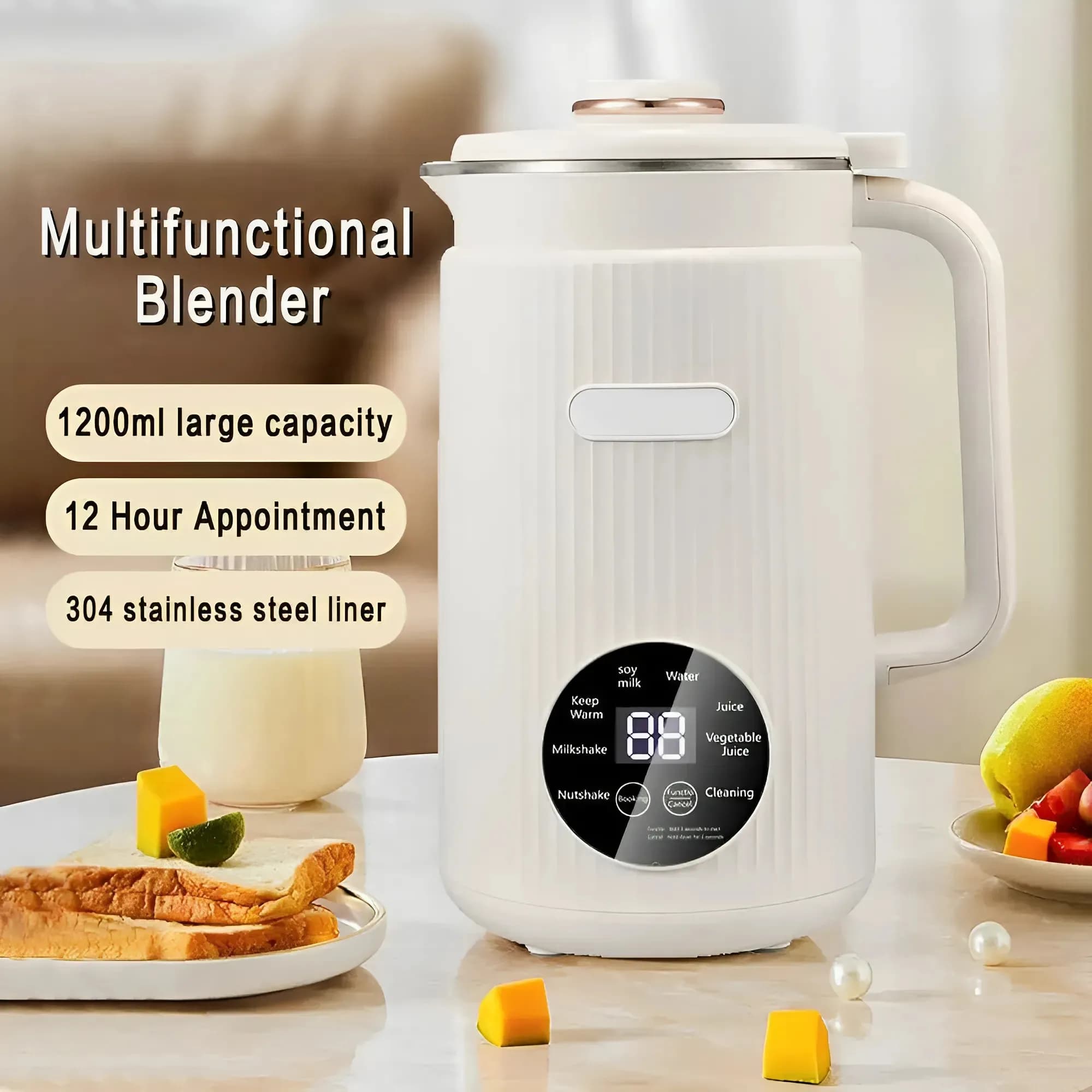 220V/110V Multifunctional Electric Soy Milk Automatic Food Blender Fruit Juice Maker Water Bubble Kettl Soy