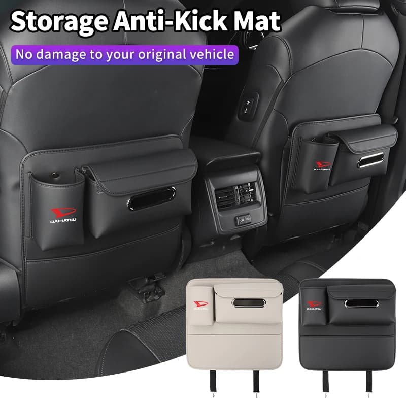 PU Leather Multifunctional Car Storage Bag Half-Cover Anti-Kick Mat Pad For Daihatsu Terios Sirion Mira Materia Rocky YRV Feroza