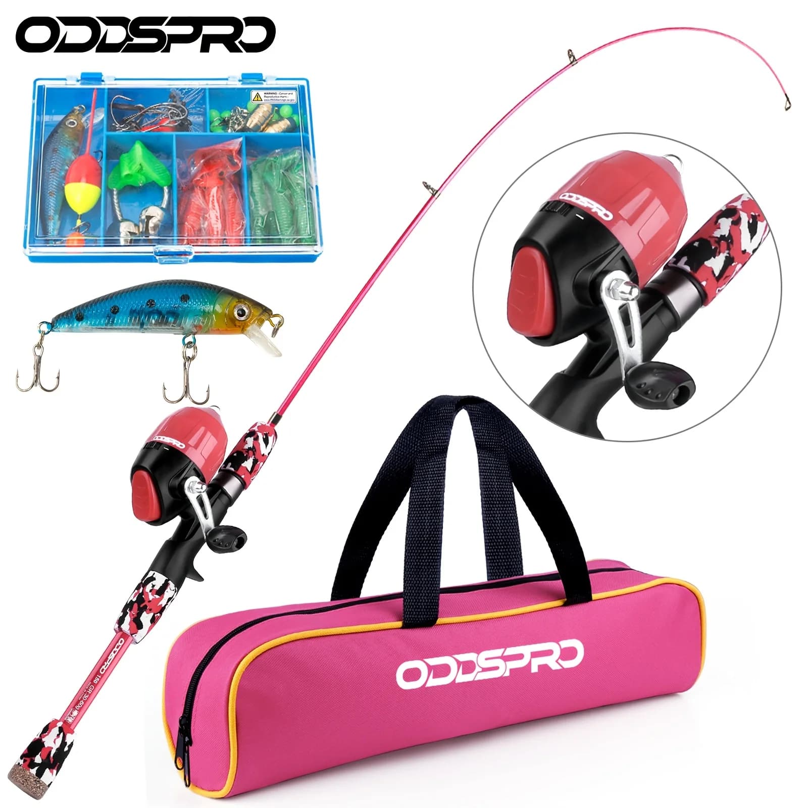 Set completo di canna da pesca telescopica portatile, inclusi attrezzi da pesca, mulinello Spincast, scatola per attrezzatura, canna e mulinello, perfetti come regali di Natale, compleanno e Ringraziamento.