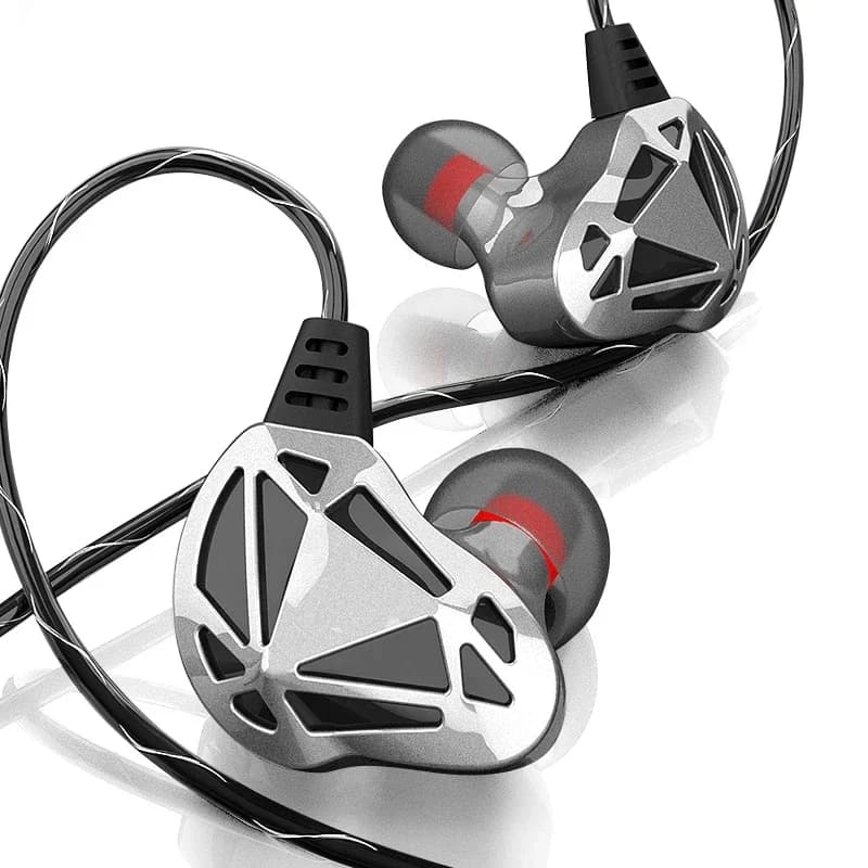 QKZ AK7 HiFi Headset with Mic Bass Stereo Wired Earphones Copper Driver Dynamic Music Monitor Headphones In-Ear Noise-cancelling