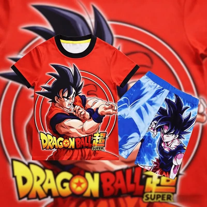 Ultimi Pigiami Goku Super Saiyan per Adulti e Bambini, Tema Dragon Ball, Stampa 3D, Set Due Pezzi per Casa, Outfit Coordinati per Famiglia