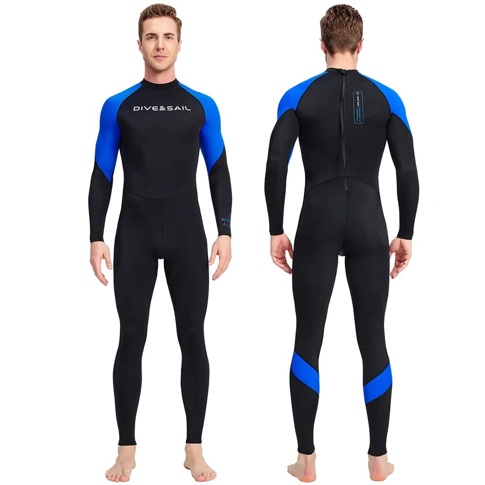 Men's diving clothing, cold-resistant, sun protection, for snorkeling, surfing, swimsuit with zipper, elastic, scratch-resistant, water sports equipment