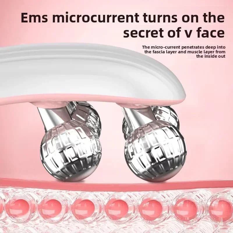 Massaggiatore facciale EMS Roller Face-Slimming Artifact V-Face Beauty per rassodare e sollevare il viso