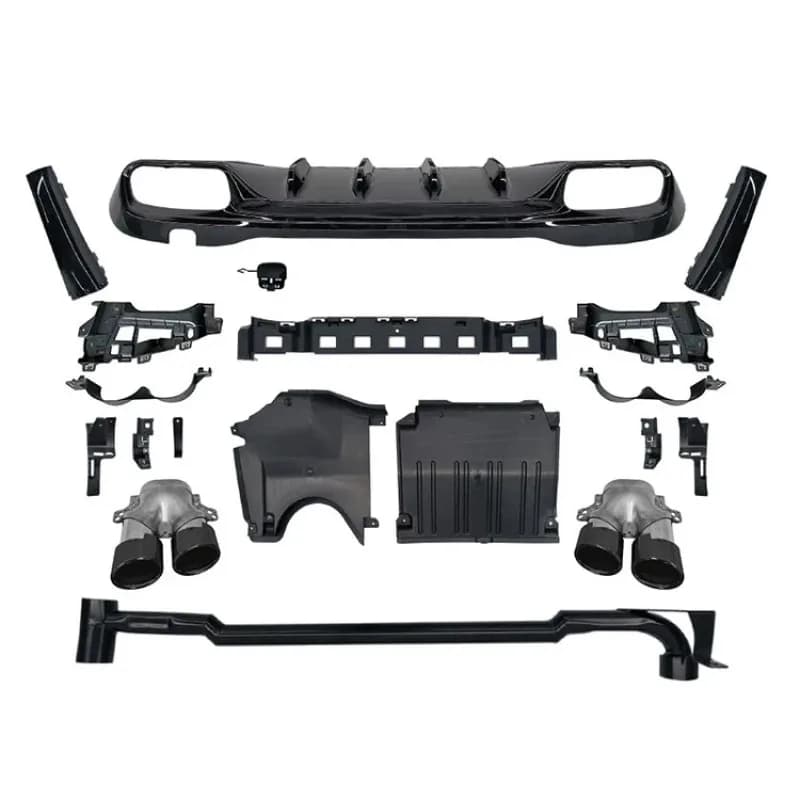 High Quality Exhaust Pipe Rear Diffuser Upgrade C43 Rear Lip for C-Class W206 up to C43 Style Diffuse 2022-2025