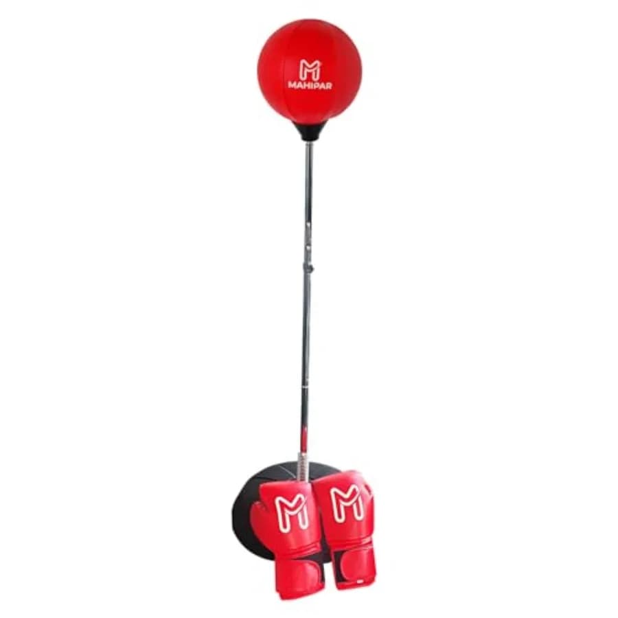 Boxing bag with support for Kickboxing MMA, Reflective Training, Self-supporting Shaving, Set Boxing with Fast Sack and Gloves, Adjustable Height