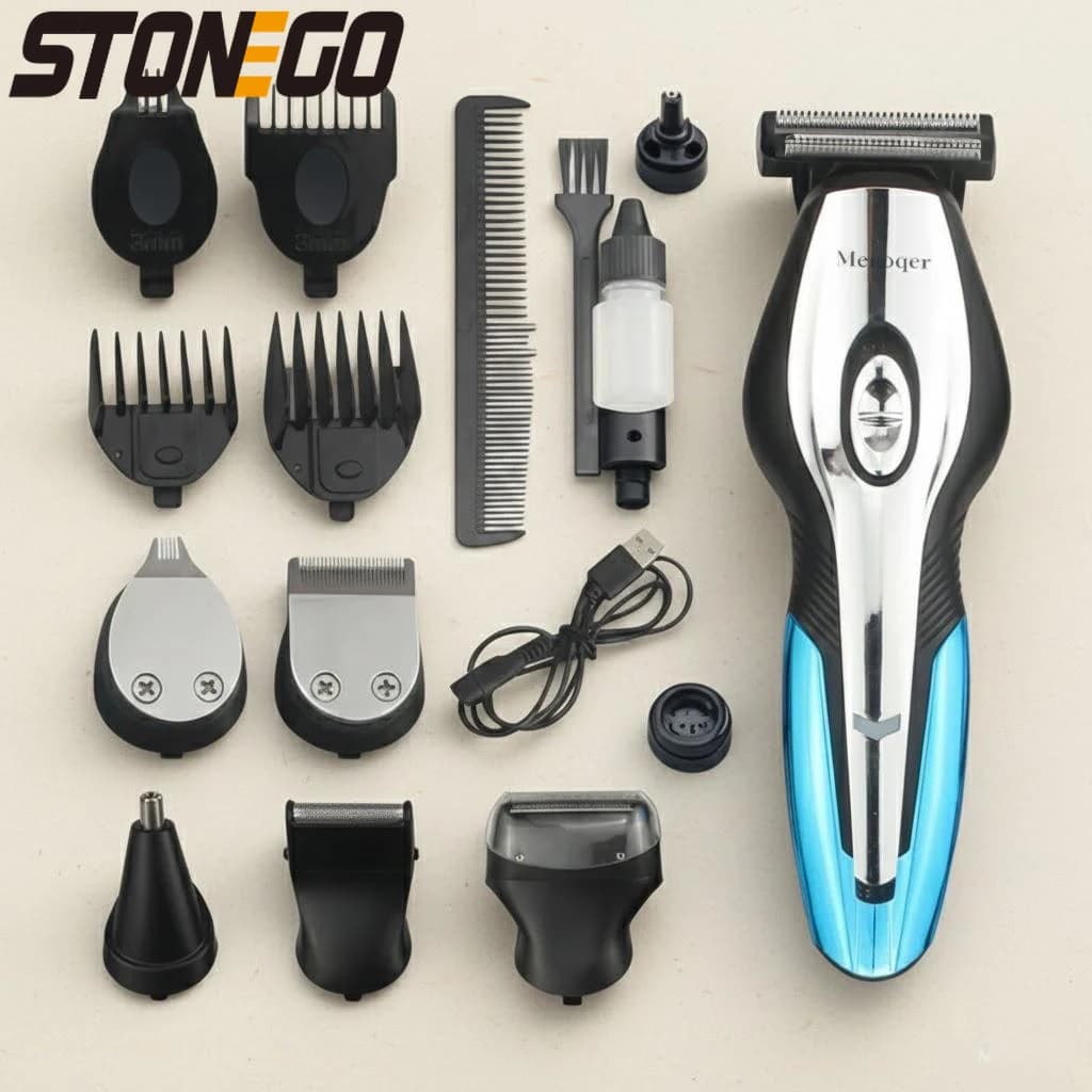 Toelettatura 11 in 1 Rechargeable Wireless for Men, Regulabarba, Naso and Earrings, Styling Tools