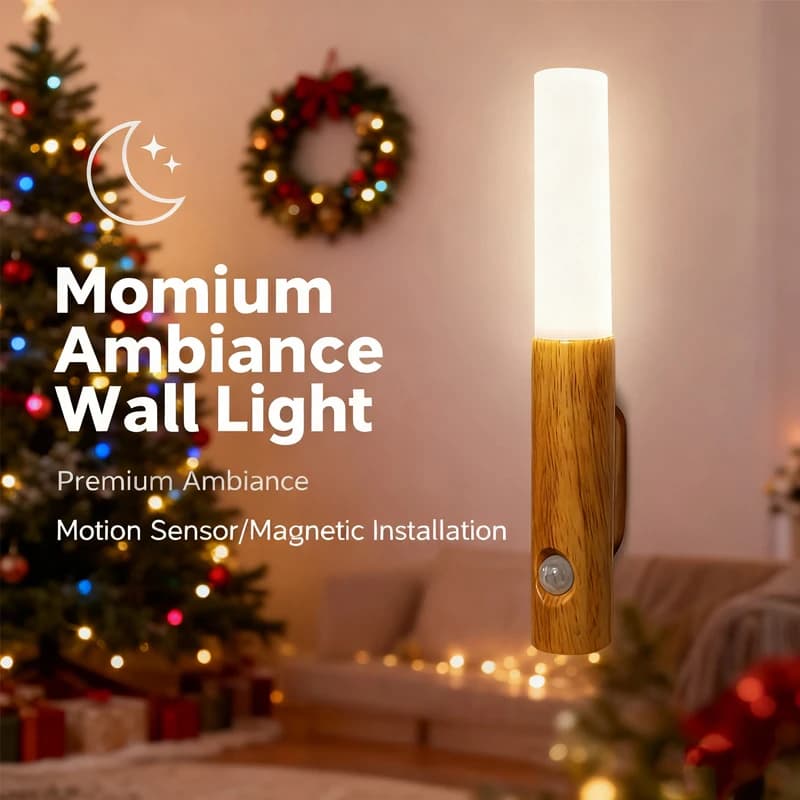 Luce Notturna Magnetica con Sensore di Movimento per Camera da Letto e Corridoio | LED Ricaricabile Adesivo e Rimovibile | Lampada da Parete a Batteria