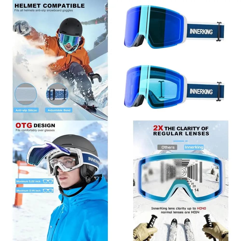 Occhiali da sci e snowboard fotocromatici rivoluzionari con ribaltamento magnetico, compatibilità OTG e protezione UV400 antiappannamento