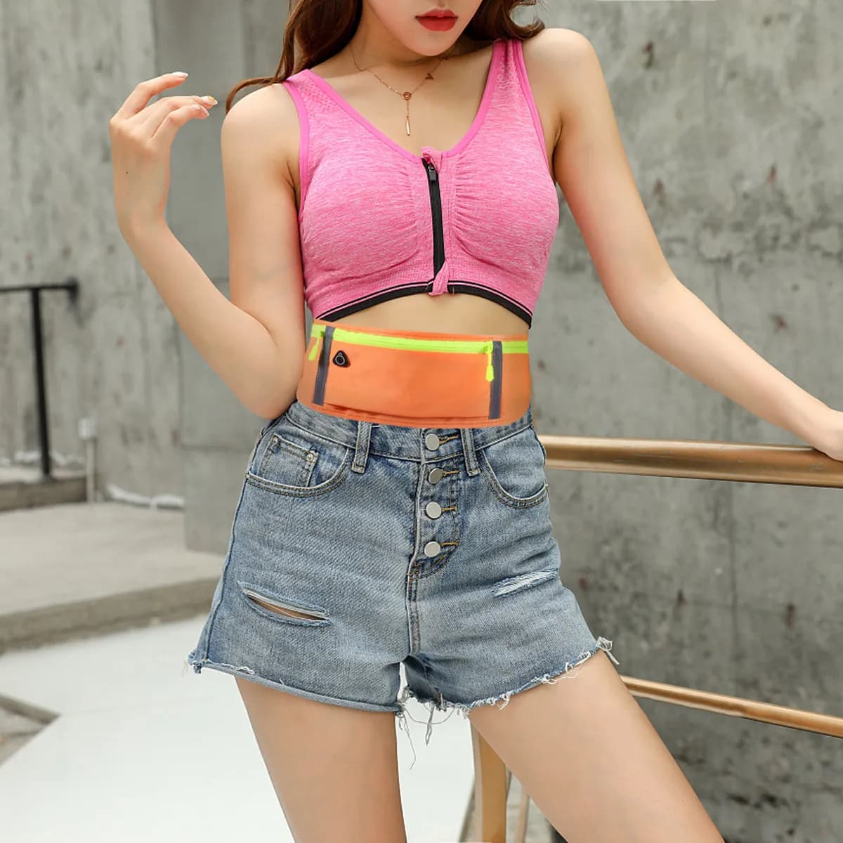 1Pcs Dark Grey Sports Waist Pouch Waterproof Three Compartment Reflective Running Jogging Belt Pack Water Resistant