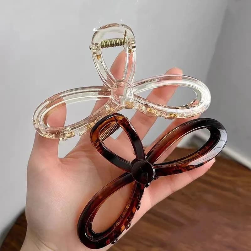 Clip per artigli per capelli granchio oversize Donne Ragazze Arco 13CM Mollette grandi Morsetti per coda di cavallo in plastica trasparente Accessori per capelli a forcina
