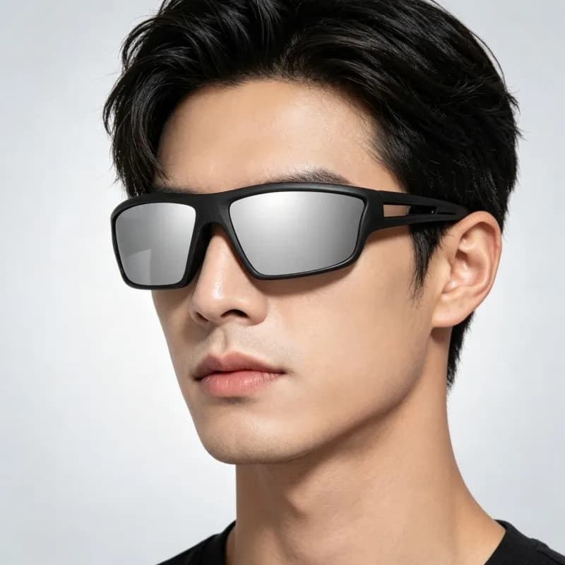 Occhiali da Sole Polarizzati Classici da Uomo per Esterni, Protezione UV400, Antiabbagliamento, Montatura Antiurto, per Alpinismo, Guida, Accessorio Moda Casual
