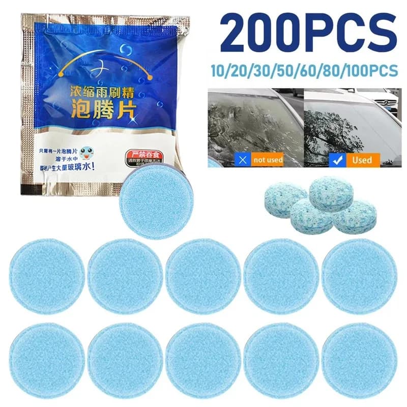 10-200PC Detergente solido Detergente per parabrezza per auto Tablet effervescente Tergicristallo automatico Vetro Pulizia solida Compresse concentrate Detergente