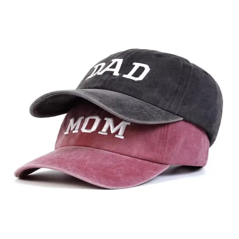 Casual Creative Dad and Mom Baseball Cap Denim Cotton Sunscreen Hat Duckbill Hat Hip Hop Peaked Cap Outdoor