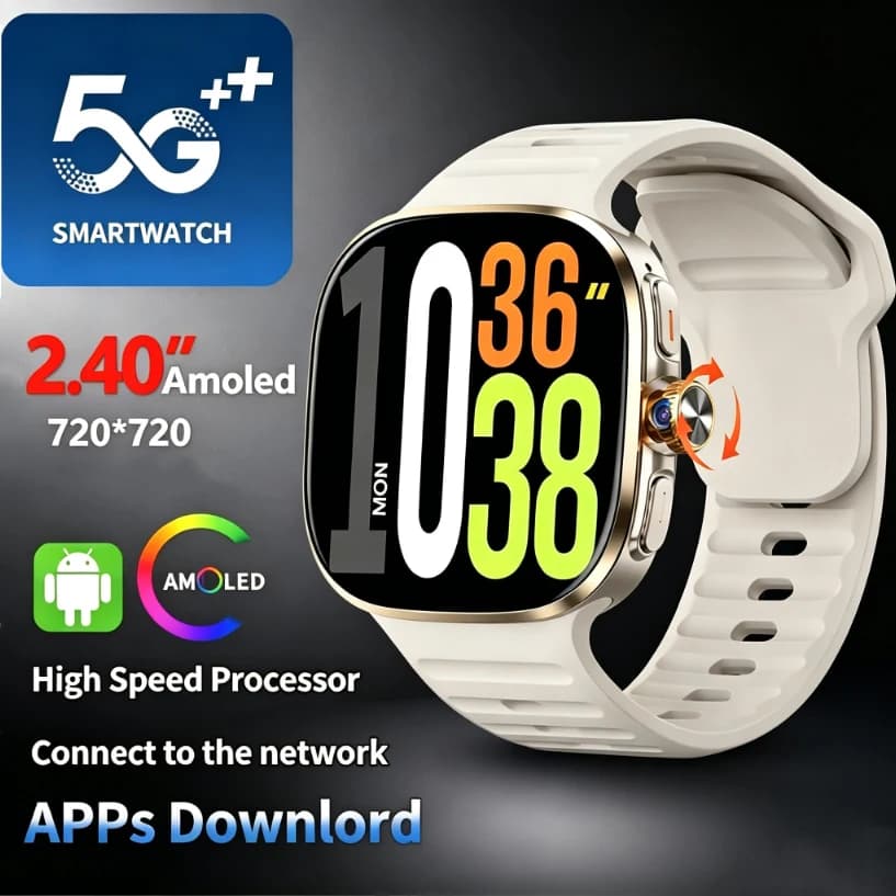 5G/4G Smart Watch 2.4 Big Screen HD Video Call Fitness Tracking APP Download 16GB+256GB RAM 2100mAh WIFI GPS Sim Card Smartwatch