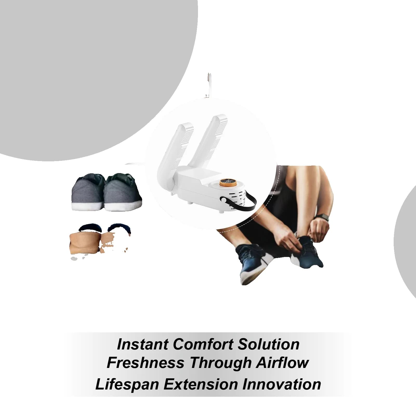 Portable Boot Dryer Smart Shoe Deodorizer Dryer Work Boot Drying Machine For Sneakers Footwear Travel Laundry Outdoor Hiking