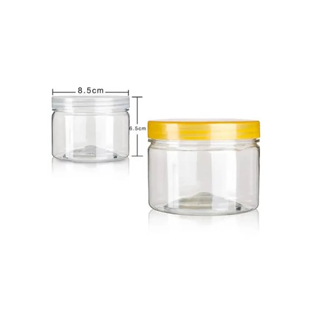 8Pcs Food Safe Bpa Free Pet Plastic Storage Containers 8.5x6x6.5cm 290Ml Wide Jars with White Screw Lids for DIY