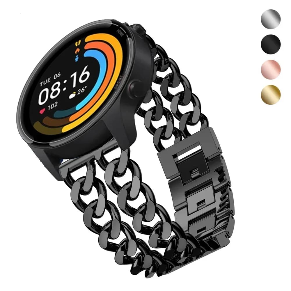 Cinturino in metallo per Samsung Galaxy watch 6 5 4 bracciale a maglie di lusso classico Amazfit Bip 5/Bip3 pro/Balance/GTS/GTR 4 cinturino da 20-22mm