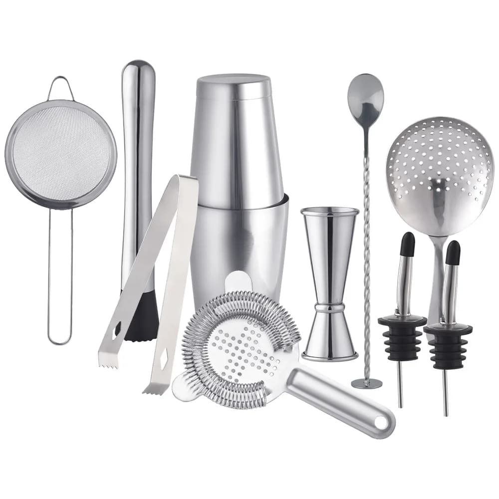 Stainless Steel Boston Cocktail Shaker Bar Tool Set Complete Milk Tea Shaker Kit For Bar Cocktail & Lemon Tea Making