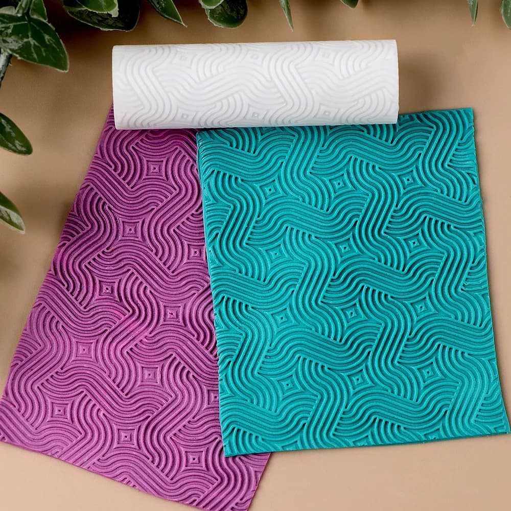 Rullo per modellare a onde per argilla polimerica e arte con l'argilla - Strumento per modellare a onde con stampo in plastica per argilla per lavoretti fai da te, creazione di gioielli