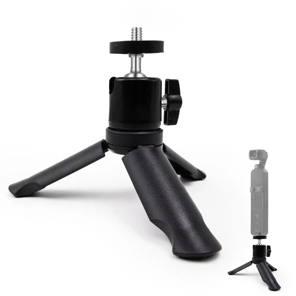 Treppiede portatile estensibile per fotocamere DSLR, action camera, telefoni cellulari e desktop. Maniglia per lo streaming live.