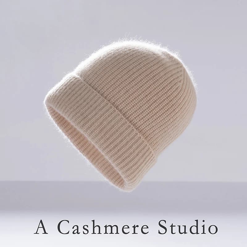 Cappello in cashmere naturale per uomo e donna invernale morbido caldo outdoor casual lavorato a maglia berretto unisex berretto autunno tinta unita berretti a coste