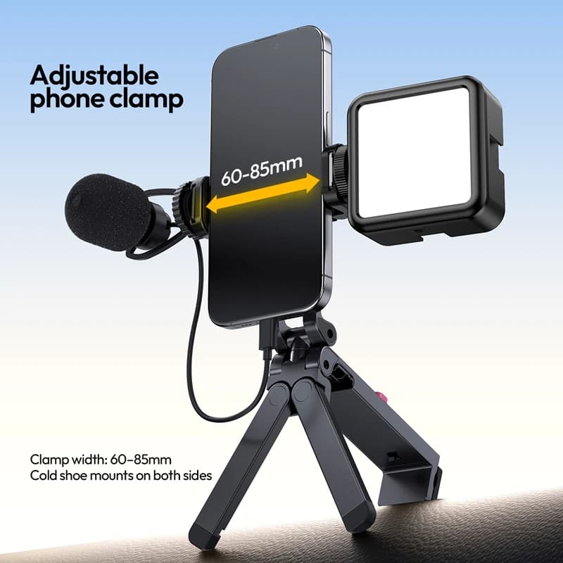 Ulanzi MA89 Supporto per telefono con morsetto per viaggi all'aperto Livesteaming Vlog Shot Treppiede da tavolo 3 in 1 Bastone selfie portatile