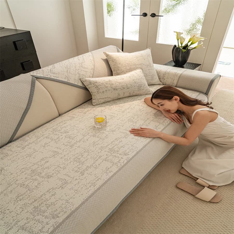 Sofa Cushion Summer Non-slip Special-shaped Modern Cool Mat Cushion Summer Sofa Cover Cloth Seat Cushion