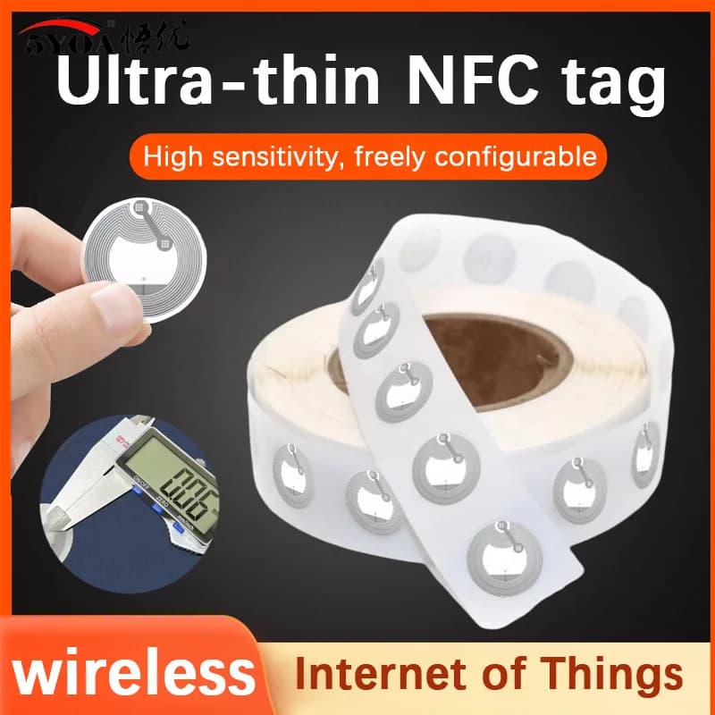 5YOA 50pcs 215NFC Electronic Tag Cell Phone NFC Ntag Round Card Game Card Shortcut Command Music Wall Huawei Share Ios Shortcut