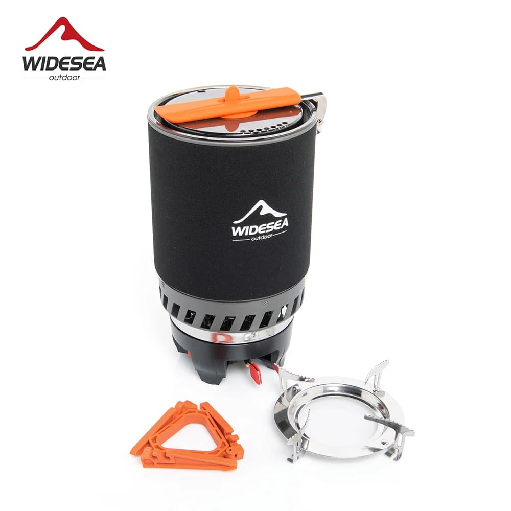 Widesea Camping cooking system with heat exchanger Gas burner from outside Stufa Set of pots for tourists Tazza Stoviglie Pentole Tourism Excursion