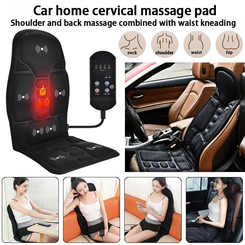 Multifunctional cervical massage cushion for car, office car seat, infrared heating, full body massage armchair, press to relieve back