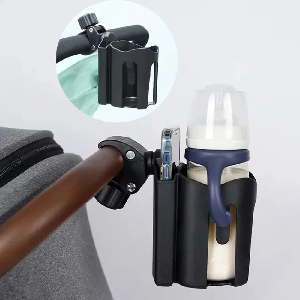 Con supporto per telefono cellulare Portabicchieri per bottiglia d'acqua Comodo portabicchieri per passeggino multifunzione Portabottiglie in plastica