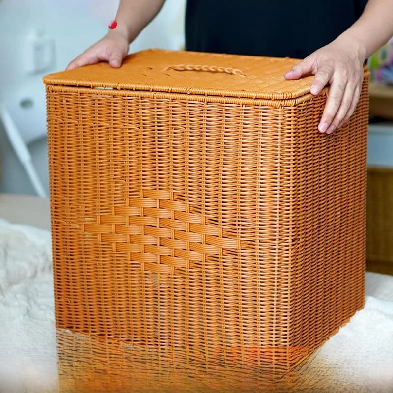 BoBelan Wier Weave Box for Dresses and Toys, Organizer for Home, Trash Box, Bedroom Storage Basket and Laundry
