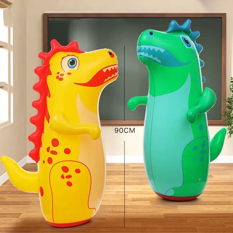 95 cm Inflatable Dinosaur Boxing Bag Antistress Toy for Kids Antistress Training Bag for Outdoor Antistress Coordination Eye-Man Fun Game