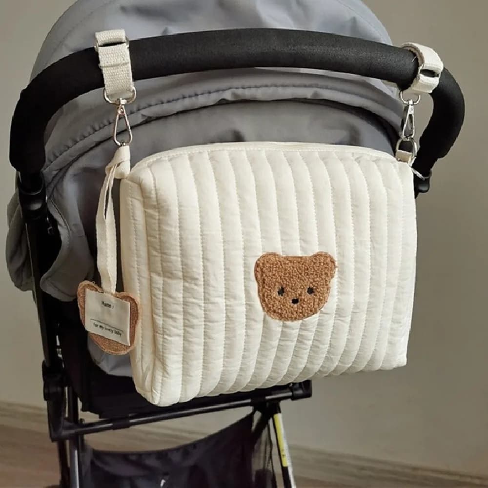 Borsa per pannolini per passeggino portatile Trapuntata per pannolini per bambini Organizer Borse per mamma ricamate Accessori per neonati Borsa per fasciatoio