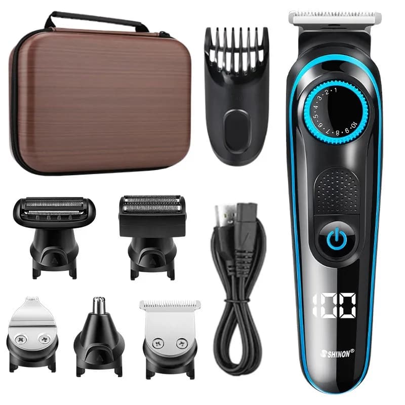 Shinon 5 in 1 set SH-1831 multifunctional man razor haircut nose haircut haircut beard trimmer USB rechargeable