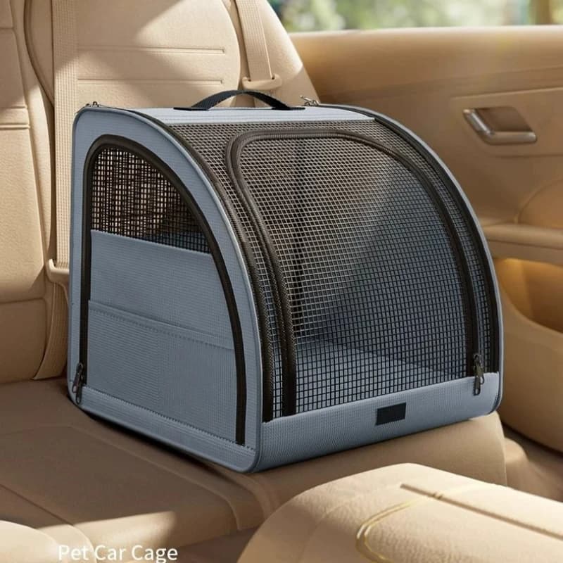 Trasportino Portatile per Cani e Gatti, Pieghevole, Resistente ai Graffi, Traspirante, per Uso Esterno, Zaino per Animali Domestici