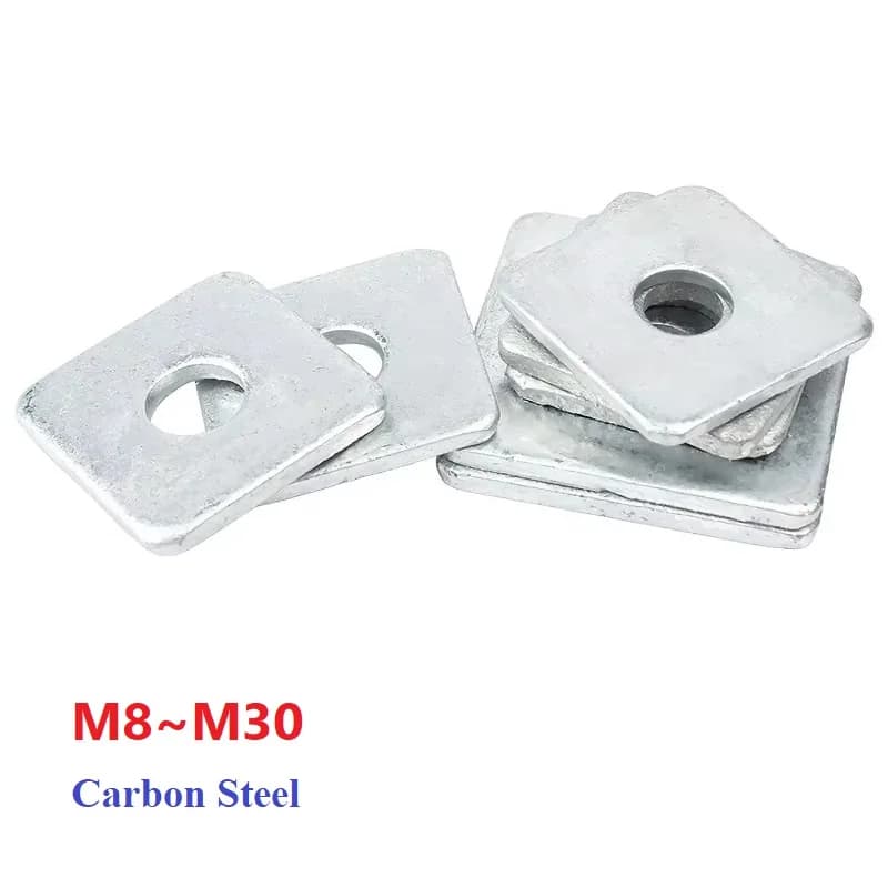 M8 M10 M12 M14 M16 M18 Carbon Steel Square Flat Thickened Washer Curtain Wall Gasket Hot Dip Galvanized M20 M22 M24 M30
