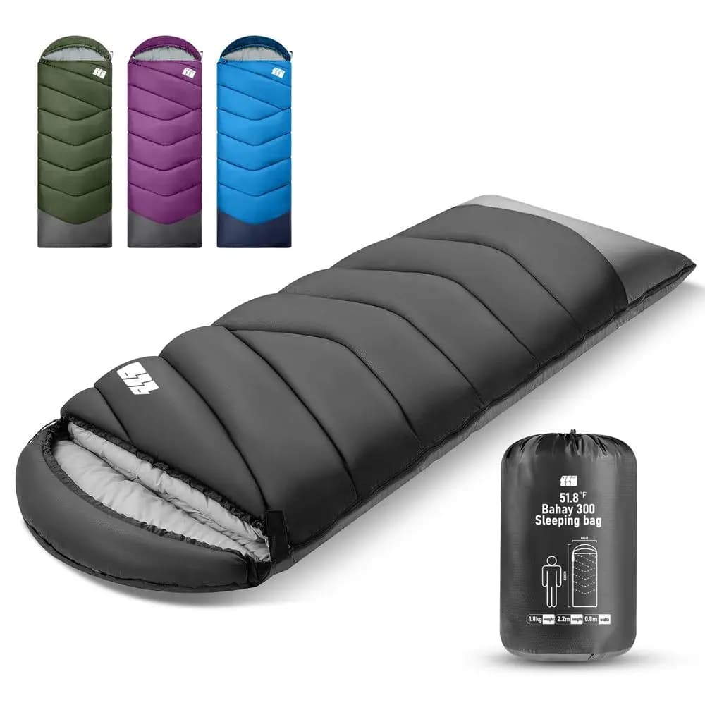 Adult sleeping bags for cold and warm climate, camping sleeping bag for tall girls and boys, light, compact, waterproof